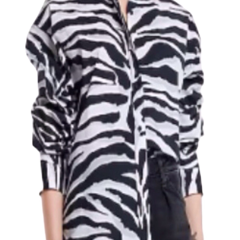 Express  Zebra Print Boyfriend Shirt XL Brand New with tag